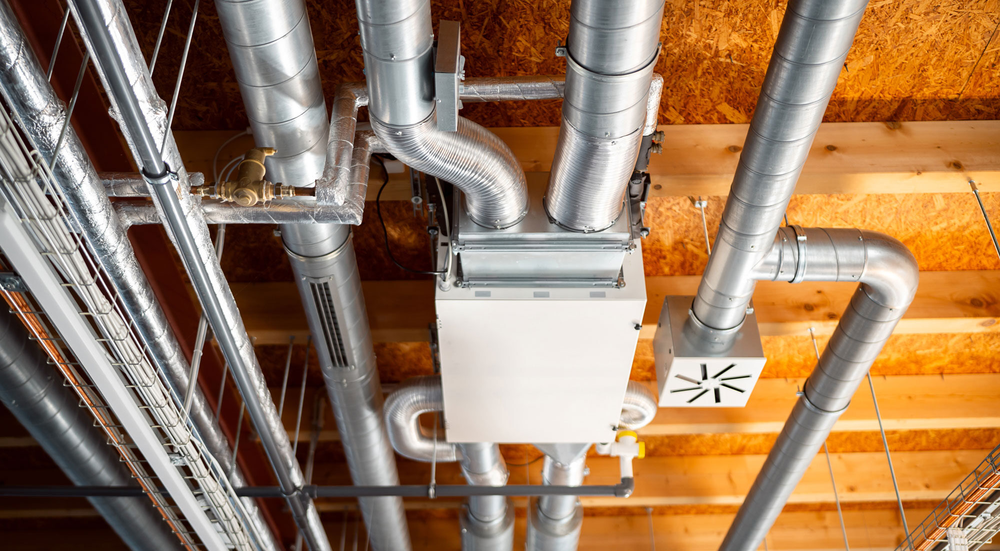 image of duct vents along the ceiling